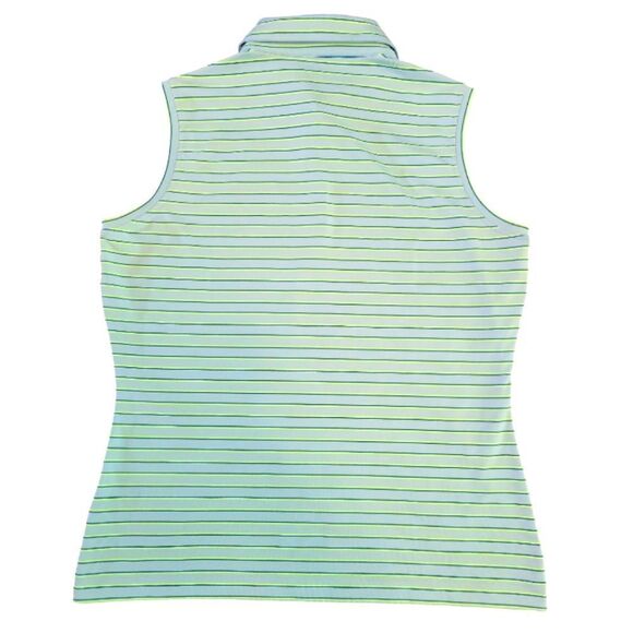 EC NIKE GOLF SLEEVELESS STRIPE POLO FIT DRY SZ. M - Picture 2 of 5
